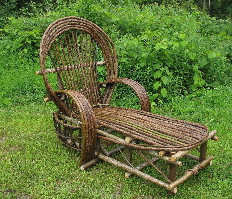 rustic chaise lounge, bent willow furniture